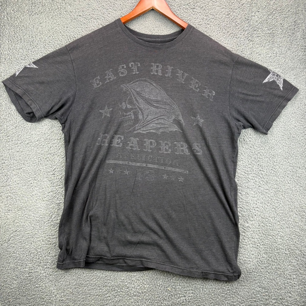 Affliction East River Reapers Mens T-Shirt Black Graphic Grim Reaper Size XL